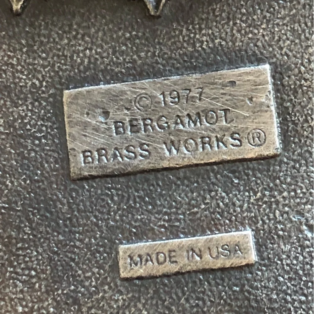 Bergamot Belt Buckle Brass 1977 Horses Mountain Western